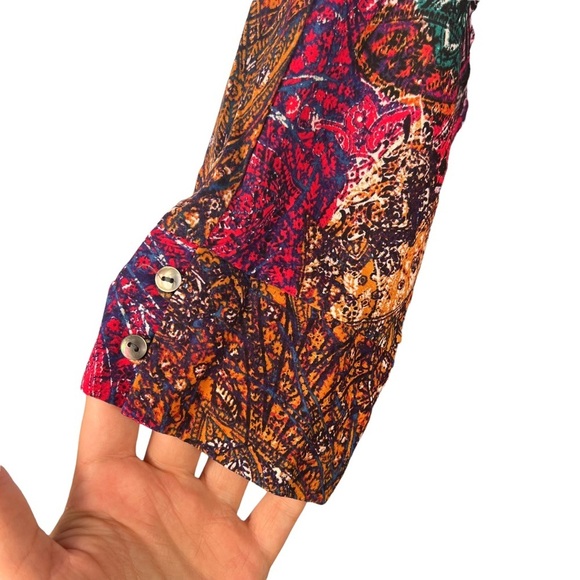 Anthropologie Edme Esyllte Chromatique Printed Tunic Top Dress Rayon Size Medium - Picture 6 of 14